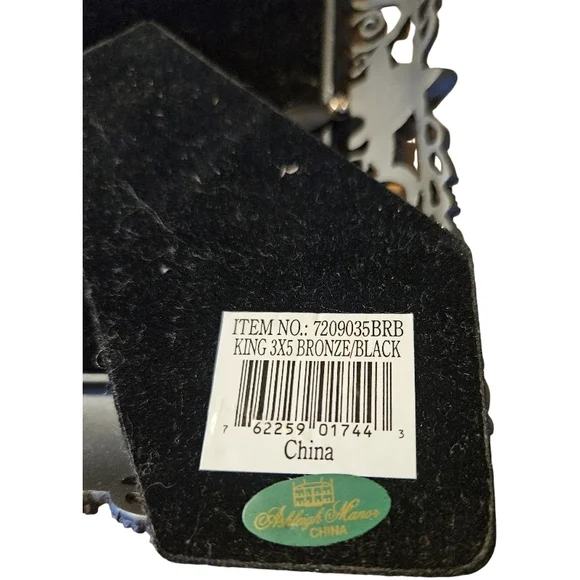 🦉Ashleigh Manor jeweled picture frame in black enamel with amber & blue crystal - Picture 4 of 8